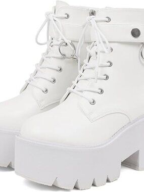 Women’s Platform Combat Boots | Chunky Wedge Goth Punk Booties